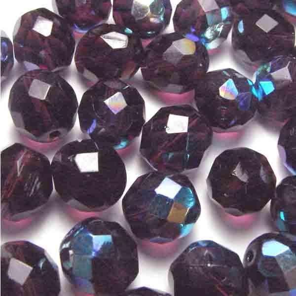 10MM Amethyst AB Fire Polish Ball
