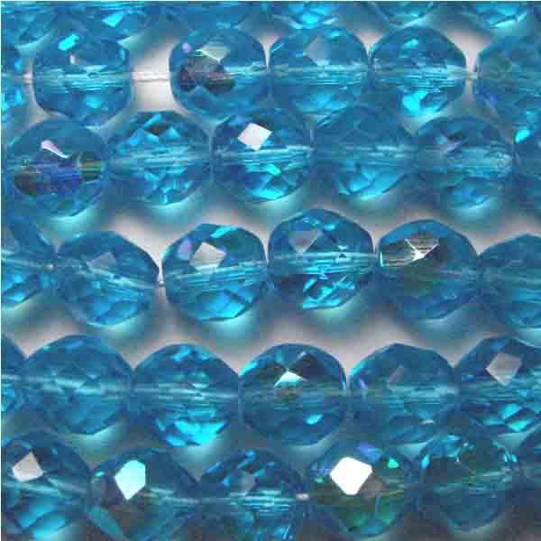 10MM Aqua AB Fire Polish Ball