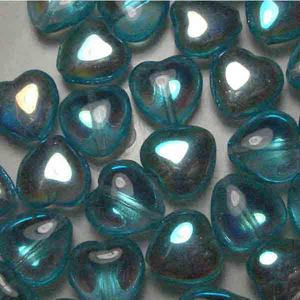 10MM Aqua Ab Heart