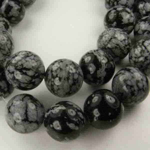 10MM Ball Snowflake Obsidian