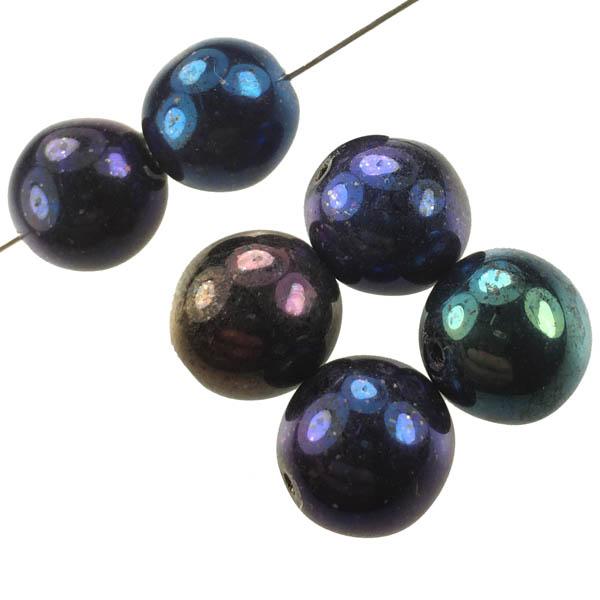 10MM Blue Iris Round Druk Ball