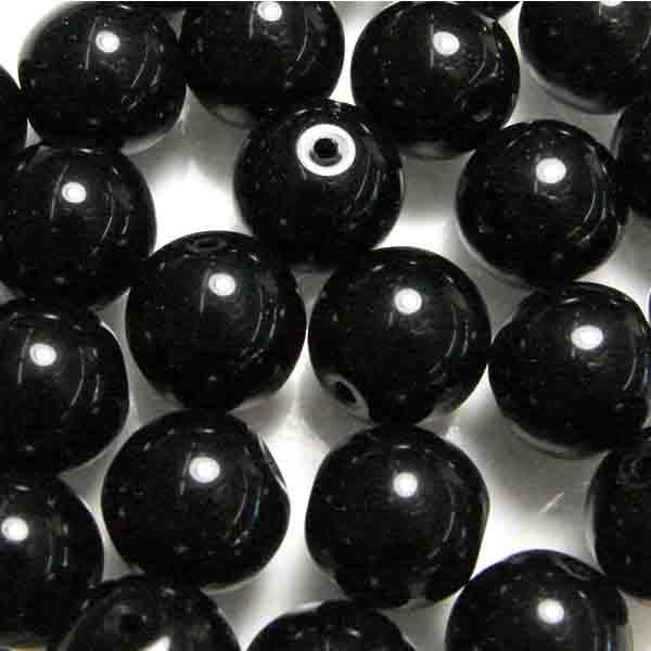 10MM Jet Black Round Druk Ball