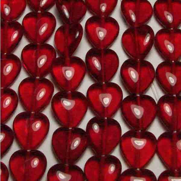 10MM Light Ruby Heart