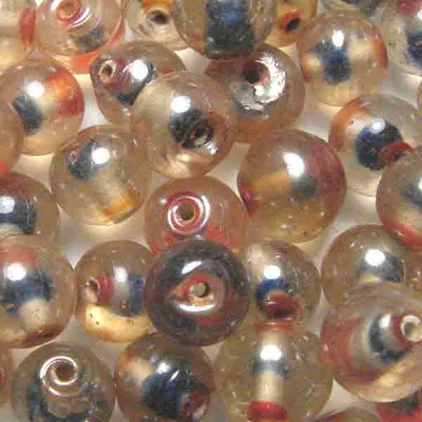 10MM Light Topazl Ball With Red and Blue Inclusions