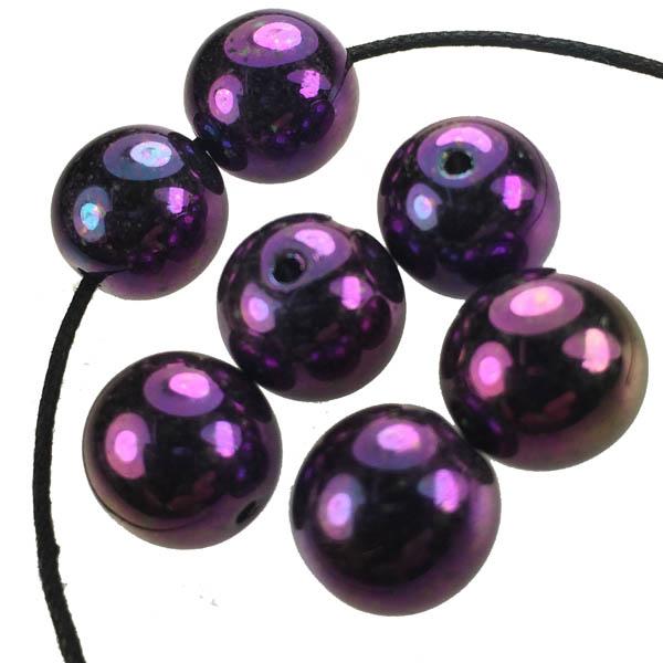 10MM Purple Iris Round Druk Ball