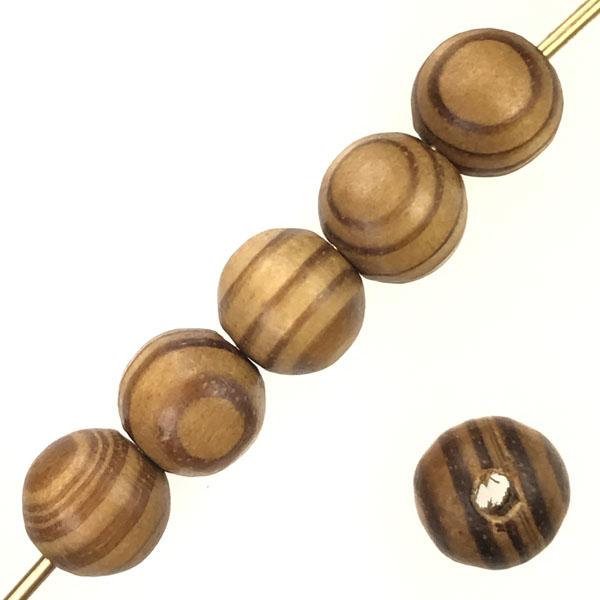 10MM Round Burly Wood Ball With 3MM Hole