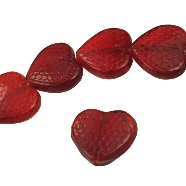 10MM Ruby Honeycomb Heart