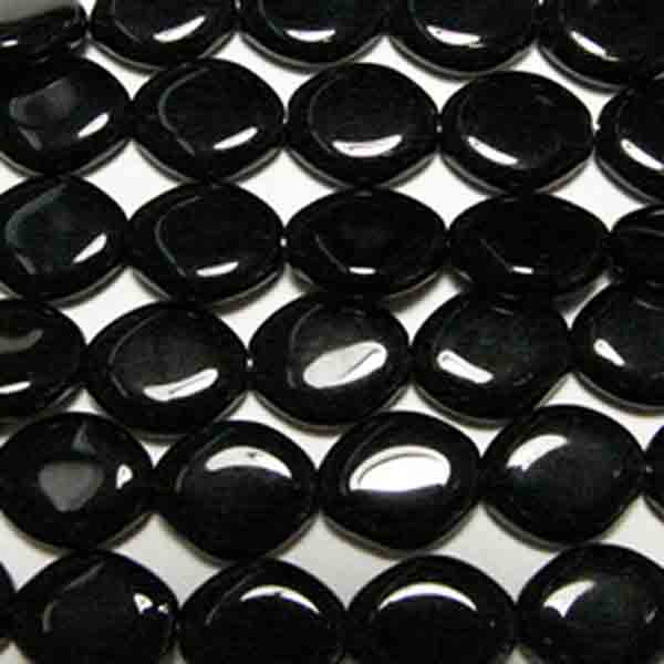 10X8MM Black Flattened Oval