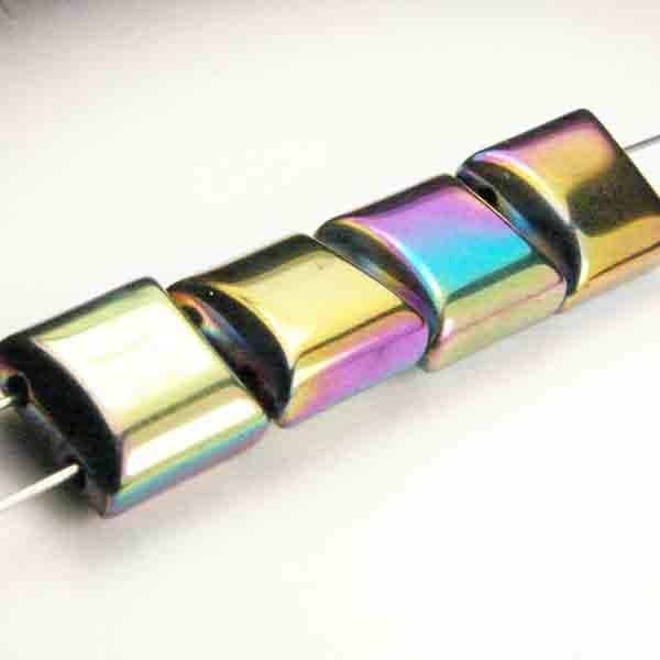 10x10MM Rainbow Iris Double Hole Spacer