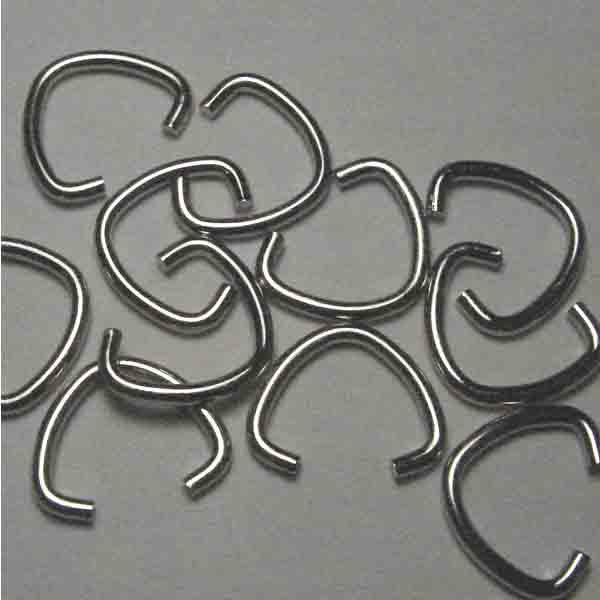 12MM 15 guage Nickel Plate Triangle Jump Ring