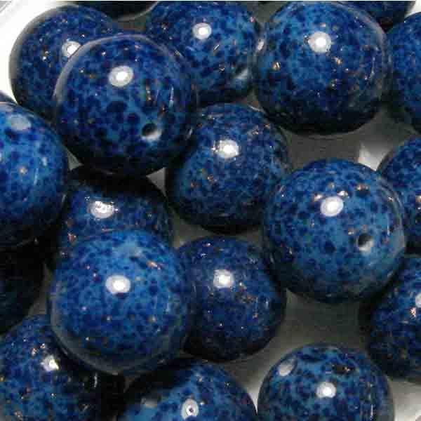 12MM Lapis With Aventurine Lampwork Ball