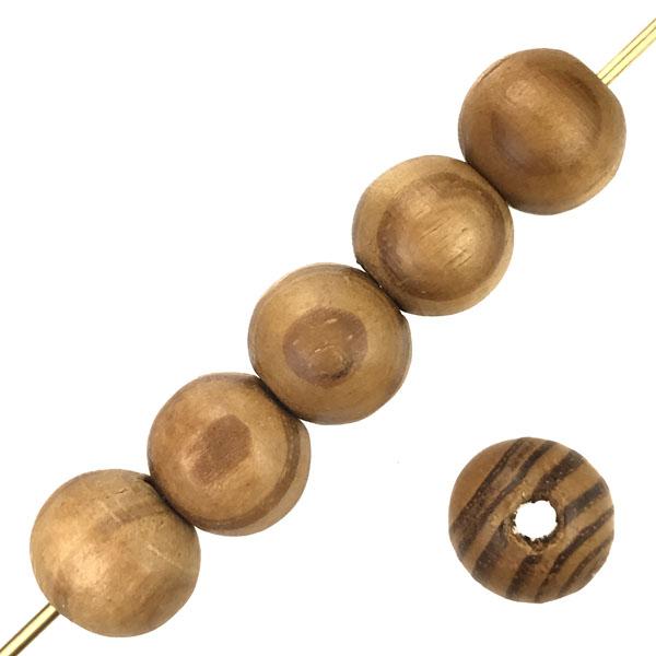 12MM Round Burly Wood Ball With 3MM Hole
