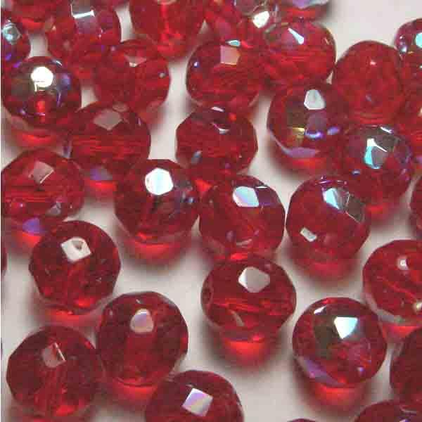 12MM Ruby AB Fire Polish Ball