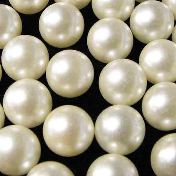 12MM White No Hole Plastic Pearl