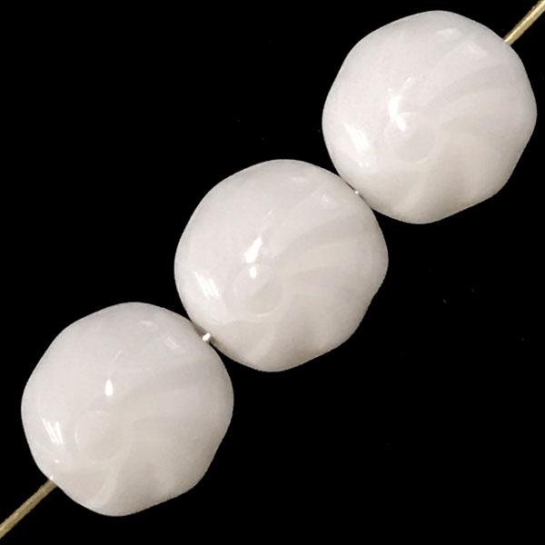 12X8 White Linsin Flower Bead