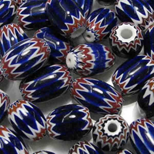 12X9 Blue Chevron Oval