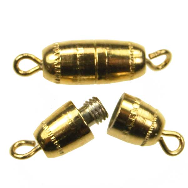13MM Barrel Screw Clasp Gold Plate