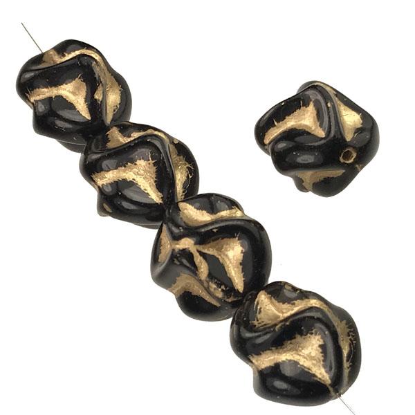 13MM Jet Twisted Ball With Gold Detail