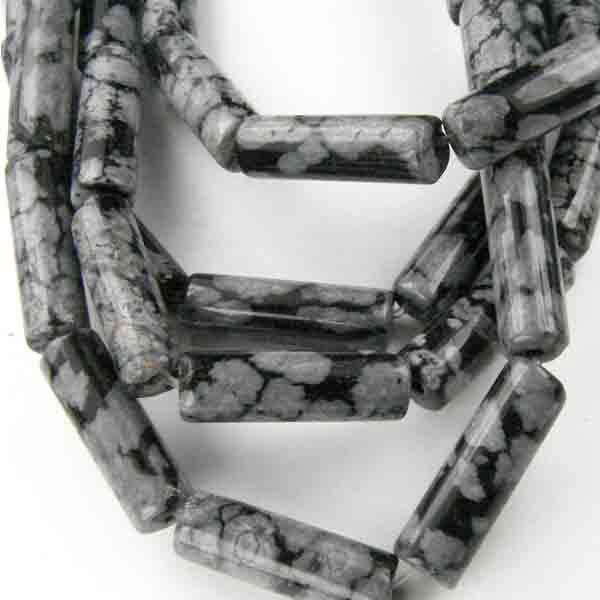 13X4MM Cylinder Snowflake Obsidian