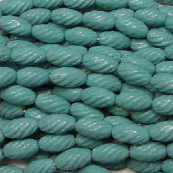 13X7 Green Turquoise Spiral Oval
