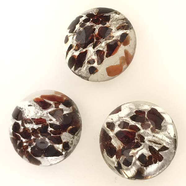 14MM Garnet with Silver Foil Cabochon