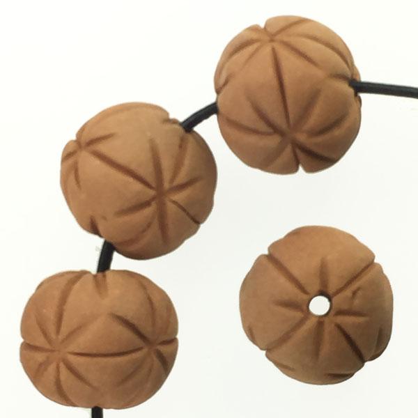 14MM Star Incised Terracotta Color Clay Ball