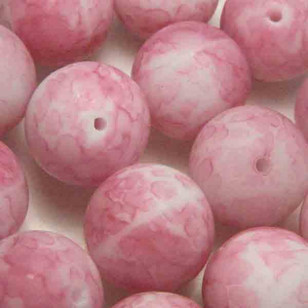 14MM White with Rose Matrix