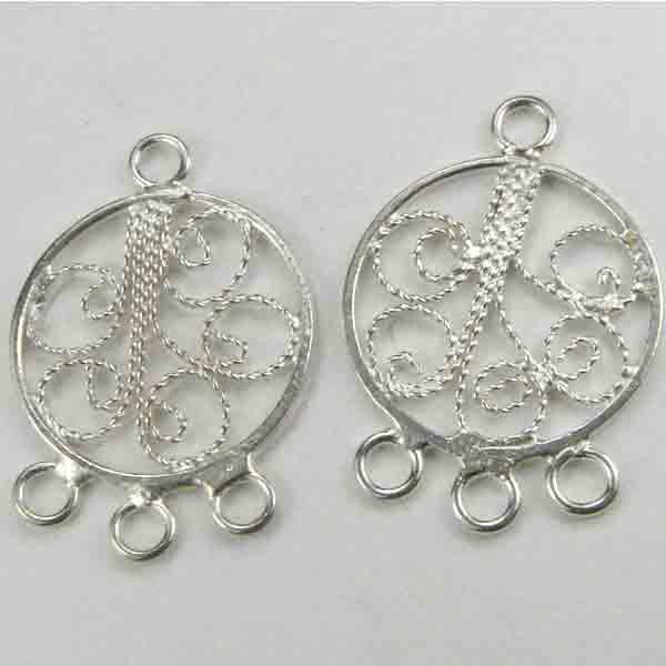 15MM Round Silver Wirework Conector