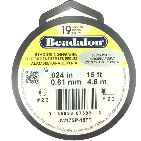15 Ft .024 19 strand Silver Beading Wire