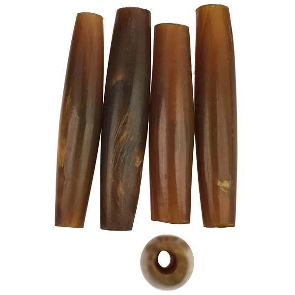 1.5 inch Amber Horn Hairpipe With 3.5MM Large Hole