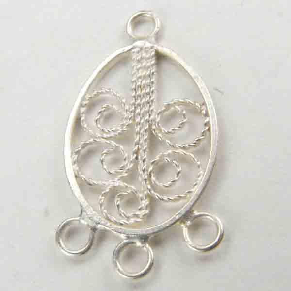 15x13 Oval Silver Wirework Connector