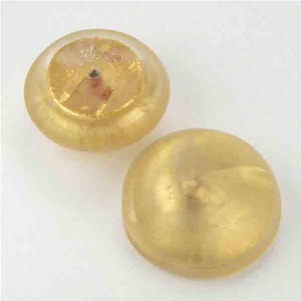 16MM Domed Crystal Matte with Gold Foil Coating Half Drill Hatpin Topper
