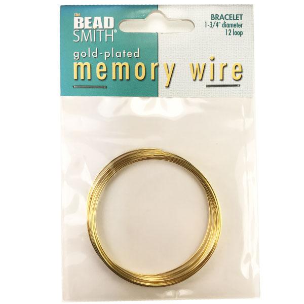 1.75 Inch Gold Memory Wire 12 loop