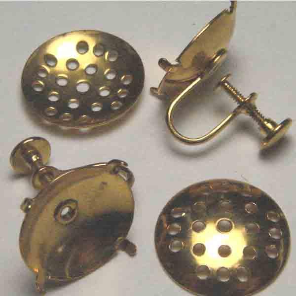 17MM Screw-On Earring 2-Pt Collage Plate