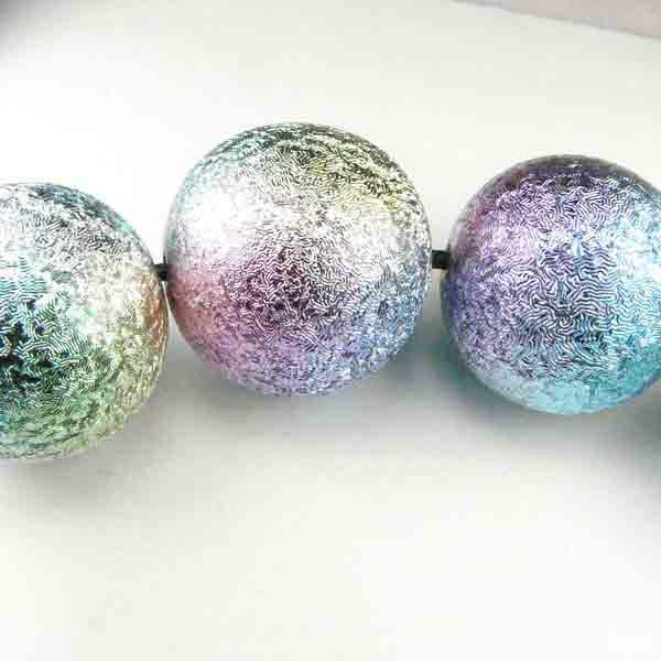 18MM Multi Color/Silver Foil over Plastic Ball Bead