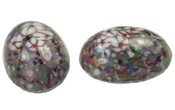 18X13MM Amethyst Floral Look No Hole Cabochon