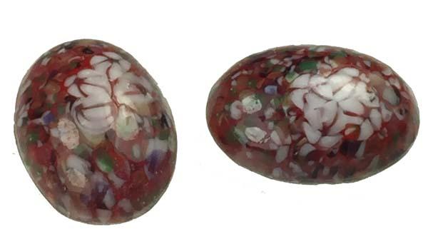 18X13MM Dark Rose Floral Look No Hole Cabochon