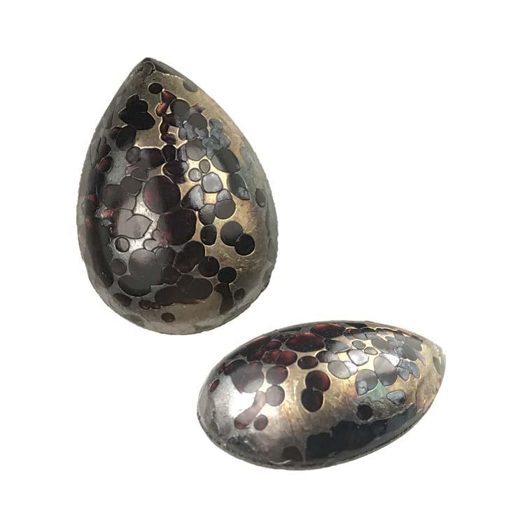 18X13MM Jet with Silver Foil