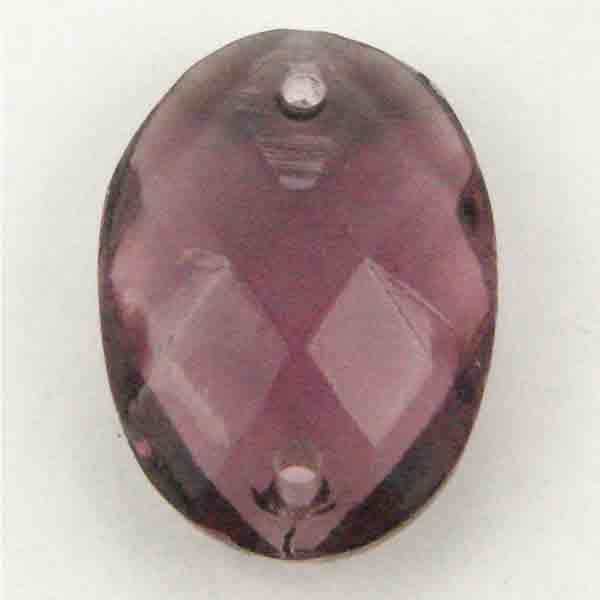 18X13 Amethyst Faceted Oval 2 hole