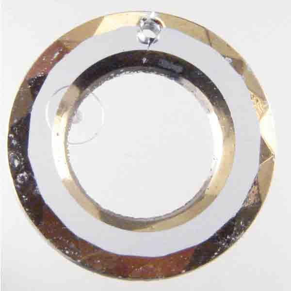 19MM Montana/Gold Faceted Ring