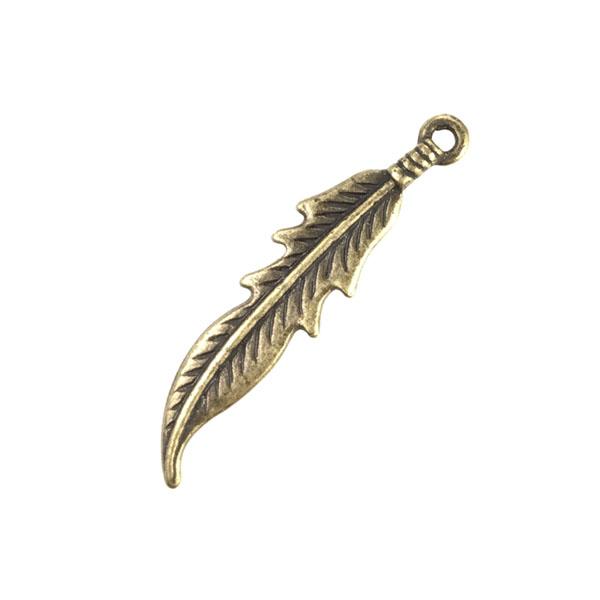 19X5MM Antique Brass Plate Feather