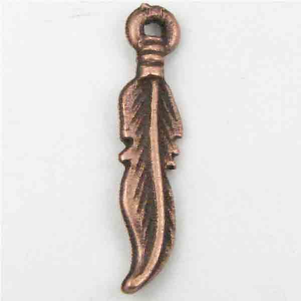 19X5MM Antique Copper Plate Feather