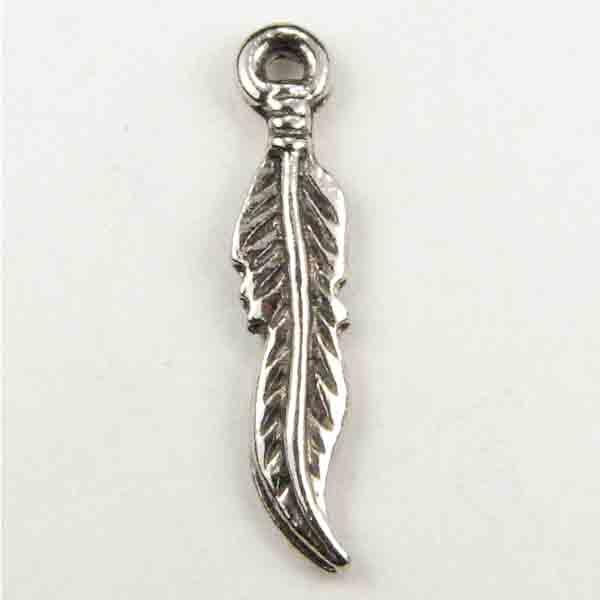 19X5MM Antique Silver Plate Feather