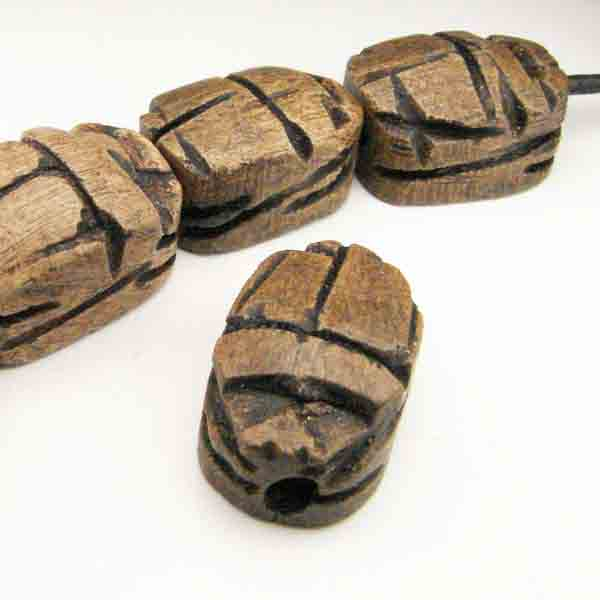 19x14 Matte Brown Scarab Bead
