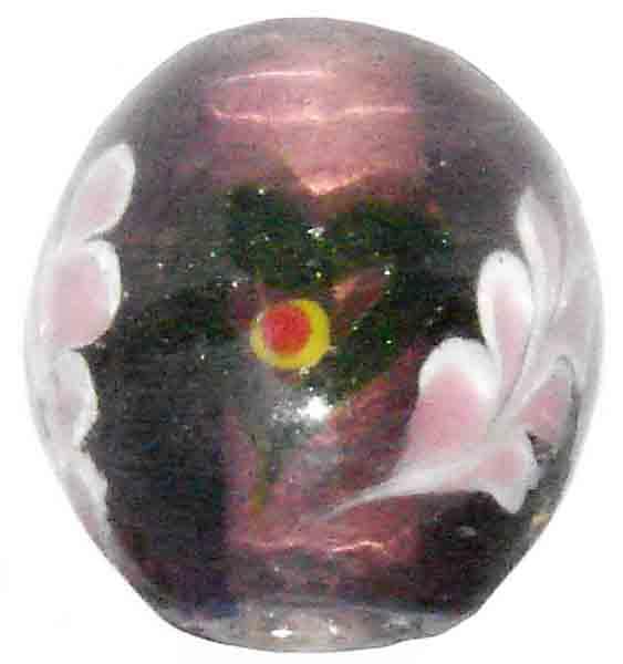 20mm Amethyst Oval with Pink Feathering