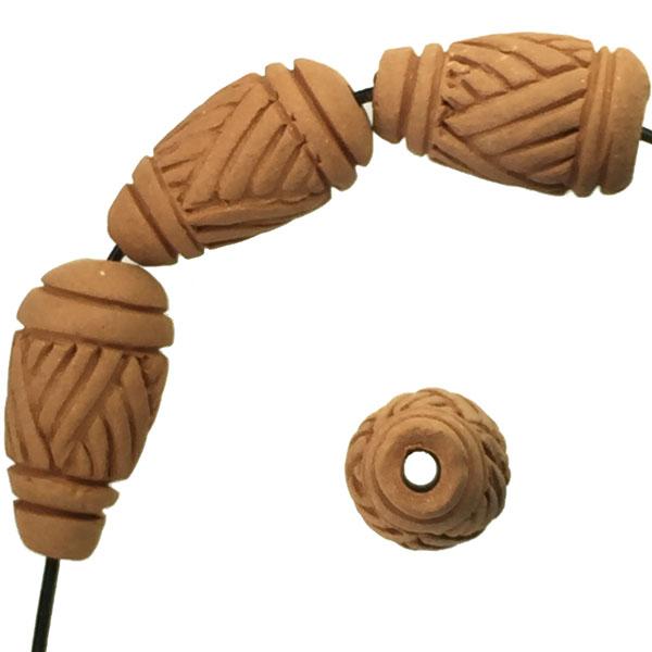 20x13MM Incised Terracotta Color Clay Tear