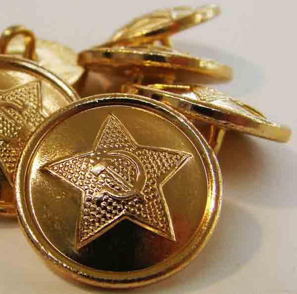 22MM Light Gold Military Button