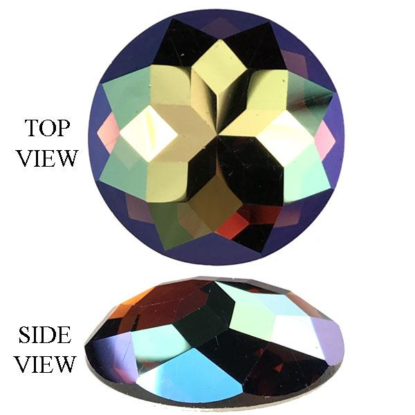 22MM Smoked Topaz Dark  AB Vintage Swarovski Art. 75