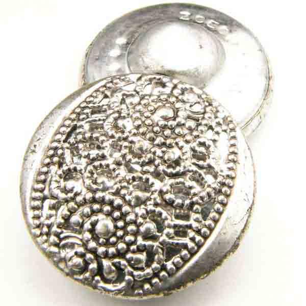 22mm Silver Hollow Aluminum Button