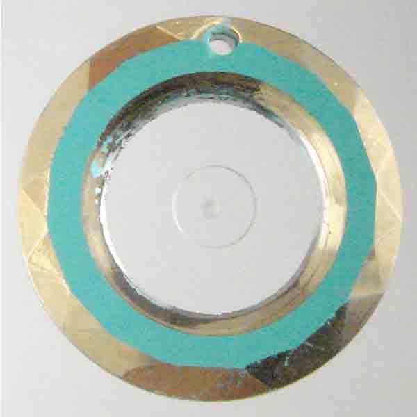 25MM Blue Zircon/Gold Faceted Ring